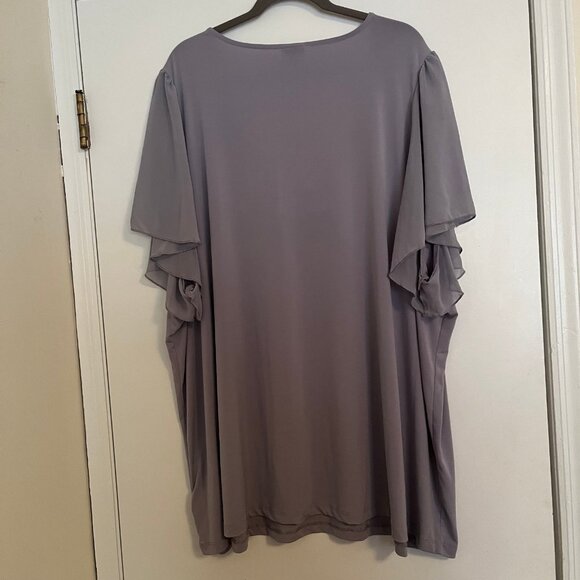 Torrid Size 6 Lavender Grey Blouse with Flutter Sleeves - Picture 4 of 7